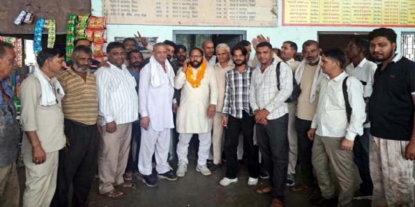 हिसार : वरिष्ठ उप प्रधान बनकर भादरा पहुंचने पर दयानंद सरसाना का स्वागत