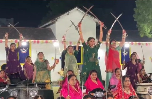A brave procession of 200 Kshatriya women at Ranjit Vilas Palace in Rajkot A brave procession of 200 Kshatriya women at Ranjit Vilas Palace in Rajkot