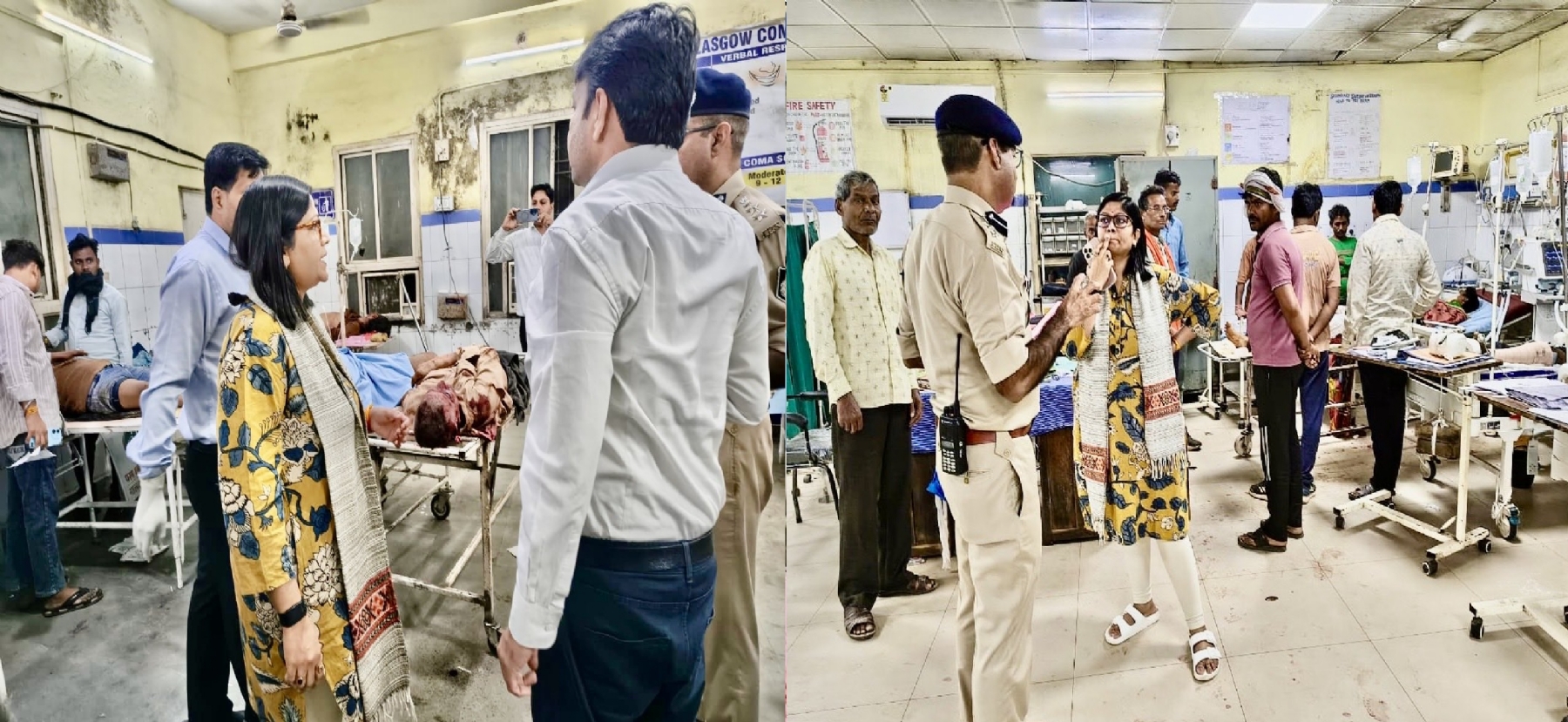 घायलों से बात करती, उनका हाल जानती हुईं ग्वालियर कलेक्टर रचिका चौहान घायलों से बात करती, उनका हाल जानती हुईं ग्वालियर कलेक्टर रचिका चौहान