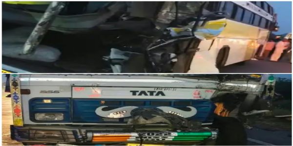 राजगढ़ः हाईवे पर खड़ी यात्री बस में ट्रक ने मारी टक्कर, आठ यात्री घायल