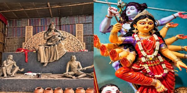 एआई की तस्वीर से मिट्टी की दुर्गा प्रतिमा गढ़कर दादू-पोते ने खींचा सबका ध्यान
