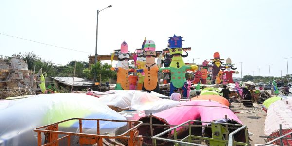 जयपुर में बारिश से रावण के पुतले खराब, कारीगरों को लाखों का नुकसान
