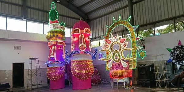 आदर्श नगर दशहरा मैदान में होगा 105 फीट के रावण और 90 फीट के कुंभकर्ण का दहन