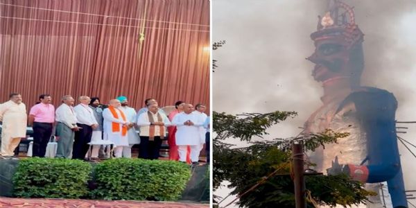 गृहमंत्री अमित शाह ने लुधियाना में नशा रूपी रावण का पुतला दहन किया