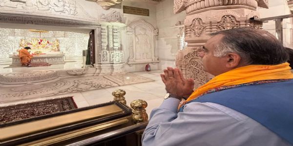 अयोध्या पहुंचे भाजपा के राष्ट्रीय महामंत्री तरुण चुघ,  रामलला के दरबार में नवाया शीश
