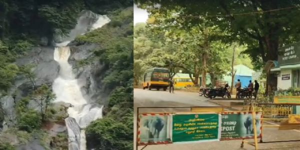 Courtallam Waterfalls; Tourism Temporarily Closed Courtallam Waterfalls; Tourism Temporarily Closed