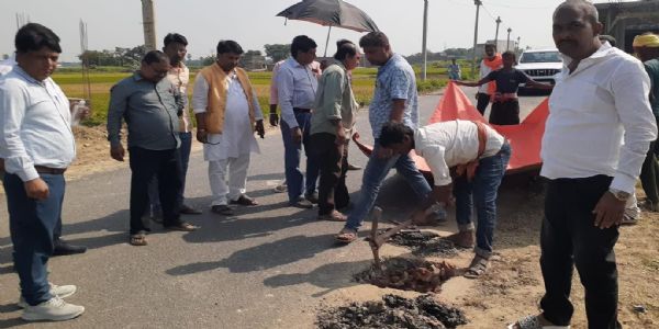 बेनीपुर-मनीगाछी सड़क की 12वीं बार गुणवत्ता जांच