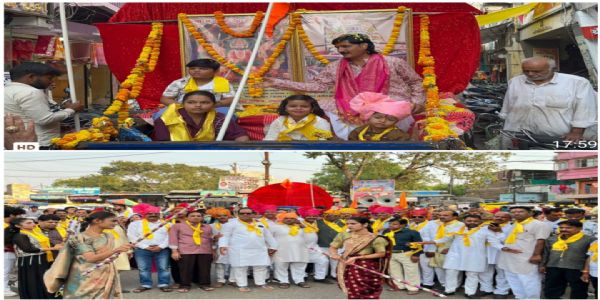 राजगढ़ः महाराजा अजमीढ़ जयंती पर निकला भव्य चल समारोह, बालिकाओं ने दिखाए करतब