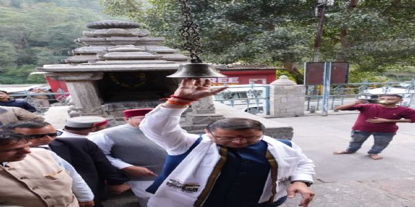 मुख्यमंत्री ने आदिबद्री मंदिर में पूजा-अर्चना की, गैरसैंण जाते समय जगह-जगह हुआ स्वागत