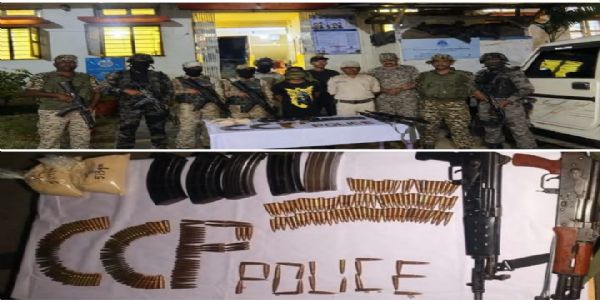 मणिपुर में हथियार, गोला-बारूद और 1.027 किलोग्राम ब्राउन शुगर जब्त, एक गिरफ्तार