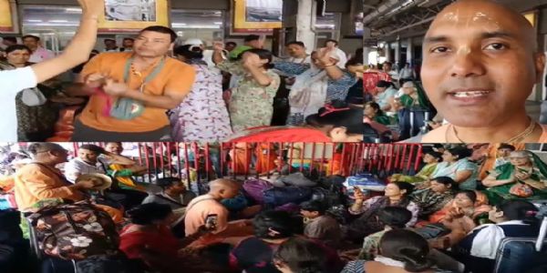 मथुरा जंक्शन पर ट्रेन लेट होने पर गूंजा ‘हरे रामा, हरे कृष्णा’, यात्रियों ने भजन-कीर्तन से बनाया सफर यादगार