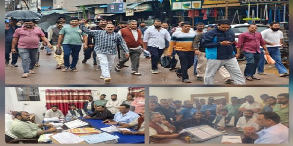 भानुप्रतापपुर में अतिक्रमण नोटिस के खिलाफ व्यापारियों ने रैली निकालकर जताया विरोध