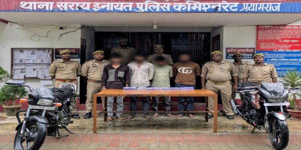 हाईवे पर लूट और चोरी करने वाले चार आरोपित गिरफ्तार, पिस्टल और तीन वाहन बरामद