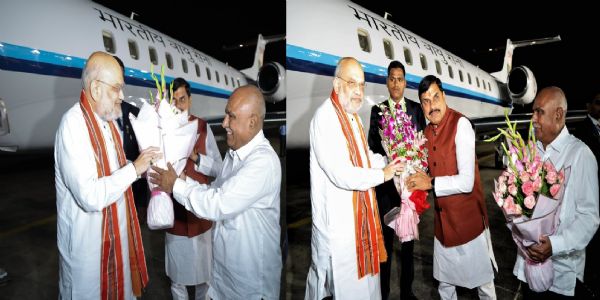 देर रात भोपाल पहुंचे अमित शाह, मुख्यमंत्री और भाजपा प्रदेश अध्यक्ष ने किया स्वागत