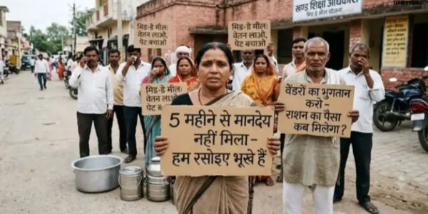 5 माह से मध्यान भोजन से जुड़े रसोइयों को नहीं मिला मानदेय ,भुखमरी की नौबत