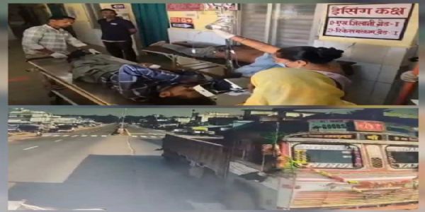फरसगांव-रांधना मोड़ पर ट्रक से टकराई तेज रफ्तार मोटरसाइकिल, दाे युवक घायल