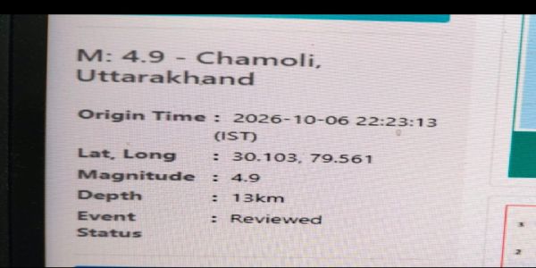 उत्तराखंड के चमोली में 4.9 तीव्रता का भूकंप, कई हिस्सों में महसूस हुए झटके