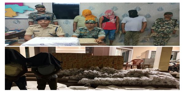 भारी मात्रा में विदेशी शराब जब्त, पांच गिरफ्तार