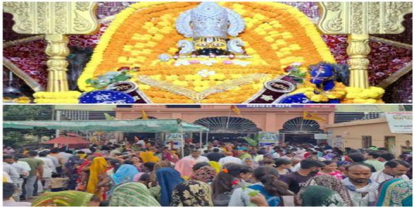 राजगढ़ः इंदिरा एकादशी पर खाटू श्याम मंदिर में उमड़ा आस्था का सैलाब, निशान लेकर पहुंचे श्रद्धालु