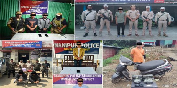 मणिपुर में उग्रवादियों और मादक पदार्थ तस्करों के खिलाफ अभियान, कई गिरफ्तार