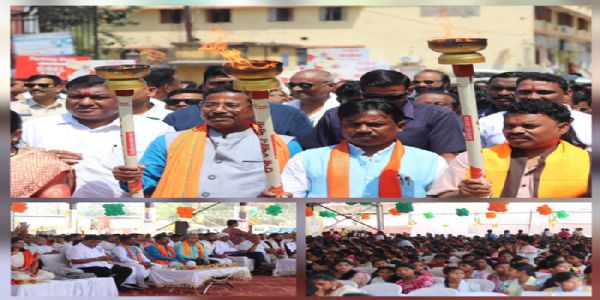 दंतेवाड़ा में निकली सेवा ज्योति यात्रा, विकसित भारत के संकल्प को जन जन तक पहुंचाने का आह्वान