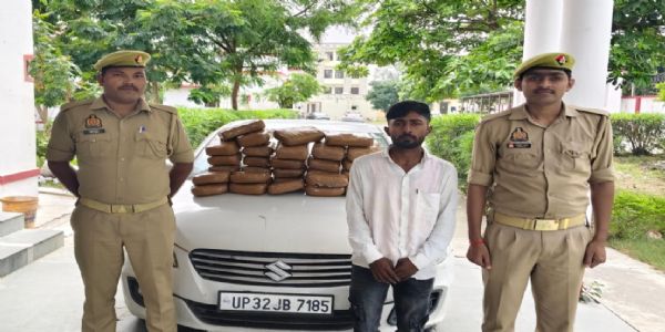 मीरजापुर : अहरौरा पुलिस ने 32.5 किलो गांजा सहित एक तस्कर किया गिरफ्तार