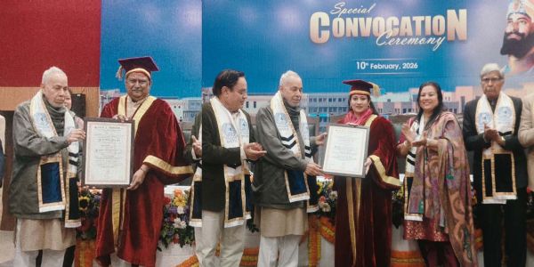 गुरुग्राम: स्वास्थ्य मंत्री आरती राव व पद्मश्री बिमल जैन को मिली मानद डॉक्टर ऑफ लेटर्स उपाधि