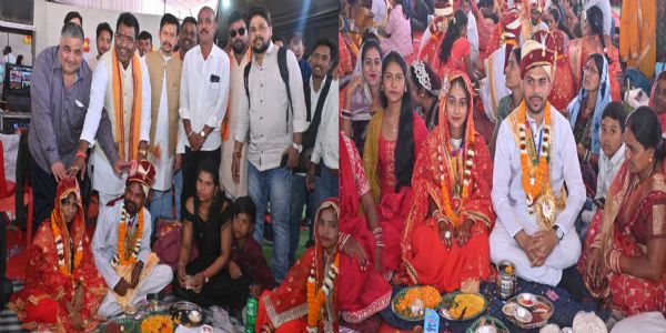 मुख्यमंत्री कन्या विवाह योजना  : आत्मसमर्पित  चार नक्सली  सहित 283 जोड़े विवाह बंधन में बंधे