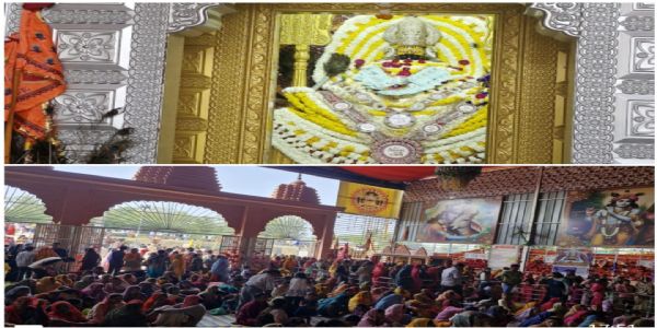 राजगढ़ःएकादशी पर बाबा खाटू श्याम मंदिर पर लगी भक्तों की कतारें, निकली निशानयात्रा