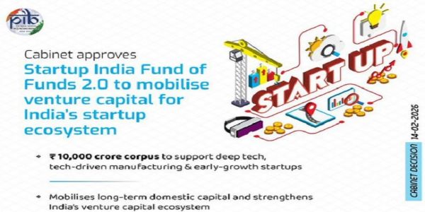 (कैबिनेट) स्टार्टअप इंडिया फंड ऑफ फंड्स 2.0 को मंजूरी