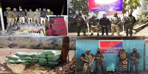 मणिपुरः दो उग्रवादी गिरफ्तार, भारी मात्रा में गोला-बारूद बरामद, चार बंकर नष्ट