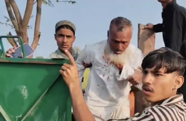 A child and an elderly man were injured in a panther attack; they were lying in wait in a field.