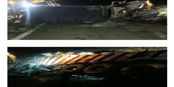 कोरबा के केंदई हसदेव पुल पर भीषण सड़क हादसा: हाइवा-पिकअप की टक्कर में दो की मौत, एक घायल