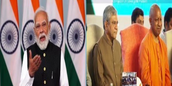 प्रधानमंत्री नरेन्द्र मोदी शनिवार को वीडियो कॉन्फ्रेंसिंग के माध्यम से उत्तर प्रदेश के जेवर, जनपद गौतम बुद्ध नगर में उत्तर भारत की पहली सेमीकंडक्टर यूनिट ‘इंडिया चिप’ का शिलान्यास कार्यक्रम को संबोधित करते हुए