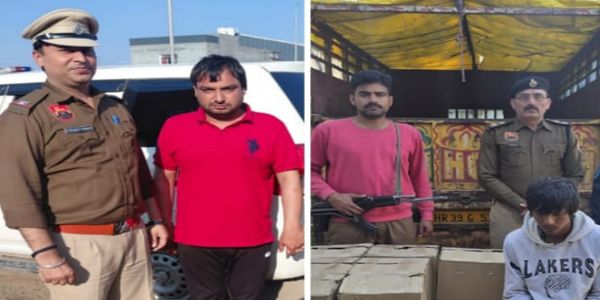 सोनीपत : अवैध शराब तस्करी में संलिप्त दो गिरफ्तार, 45 पेटी शराब बरामद