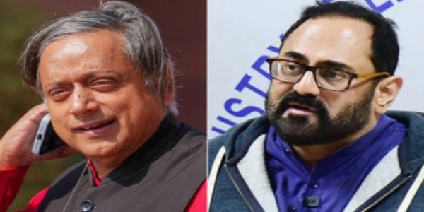 शशि थरूर और राजीव चंद्र शेखर शशि थरूर और राजीव चंद्र शेखर