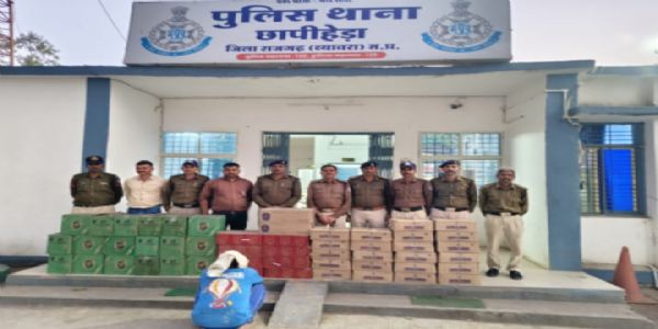 राजगढ़ःखेत पर बने मकान से 446 लीटर अंग्रेजी व देशी शराब जब्त, एक आरोपित गिरफ्तार