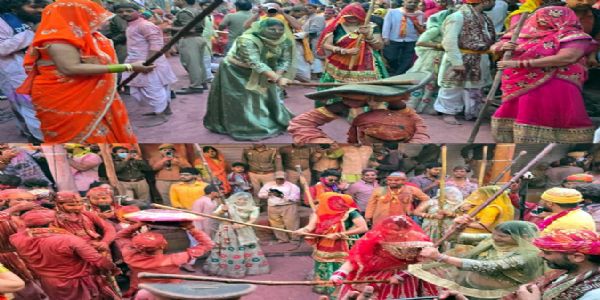 प्रेमपगी लाठियां बरसाती हुई हुरियारिनें