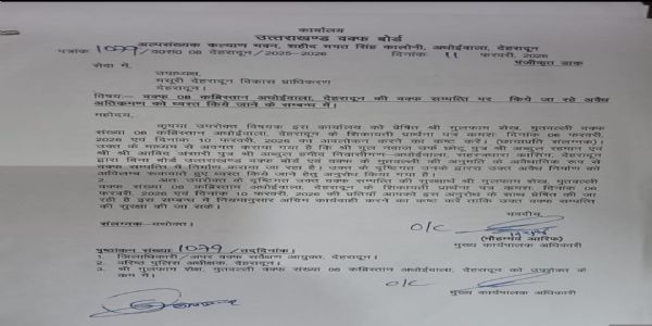 अधोईवाला कब्रिस्तान की वक्फ भूमि पर अवैध निर्माण, वक्फ बोर्ड ने की एमडीडीए से कार्रवाई की मांग