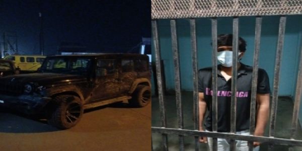 थार जीप का कहर, पेट्रोल पंप के सेल्समैन को मारी टक्कर, हालत गंभीर