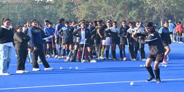 हॉकी और कबड्डी के खिलाड़ियों ने स्किल टेस्ट में लगाया ज़ोर