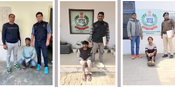 फरीदाबाद : अवैध हथियार सहित तीन आरोपी गिरफ्तार, तीन देसी कट्टे बरामद