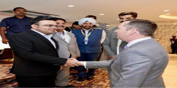 वानखेड़े में आईसीसी चेयरमैन जय शाह से मिले अमेरिका के राजदूत