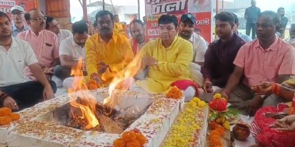 ब्रिगेड मैदान में पीएम मोदी की सभा की सफलता के लिए आसनसोल में विशाल यज्ञ का आयोजन