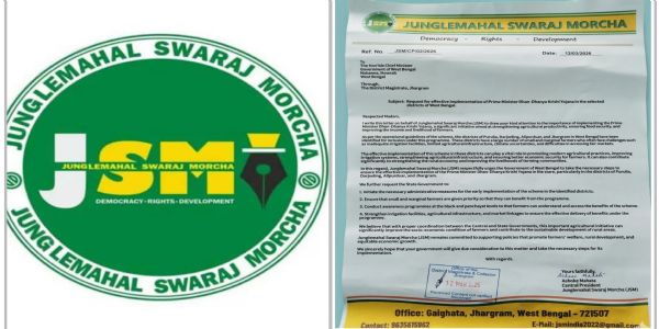 जंगलमहल में कृषि विकास के लिए जेएसएम ने मुख्यमंत्री से की अपील