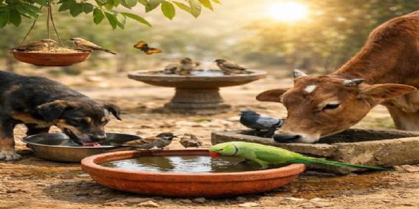 पशु-पक्षियों के पानी की व्यवस्था करना हम सबकी जिम्मेदारी : रजनीकांत श्रीवास्तव