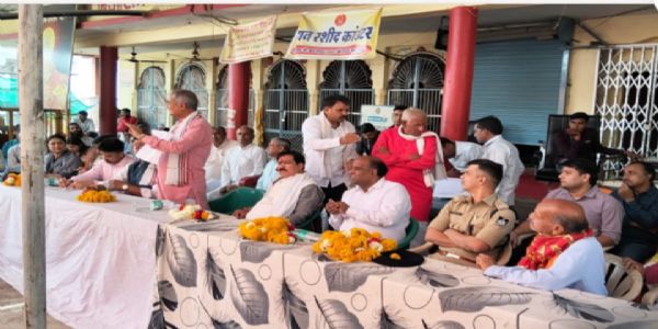 राजगढ़ःभेंसवामाता पर बैठक आयोजित, शत चंडी महायज्ञ की तैयारियों पर चर्चा