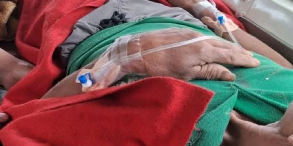 इंफाल के राज मेडिसिटी अस्पताल में थुआंकुंगम पामेई घायल