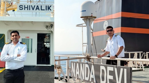 फतेहाबाद। जहाजों पर तैनात फतेहाबाद जिले के दो युवा।