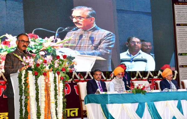 मुख्यमंत्री सुखविंदर सिंह सुक्खू संबोधित करते हुए।